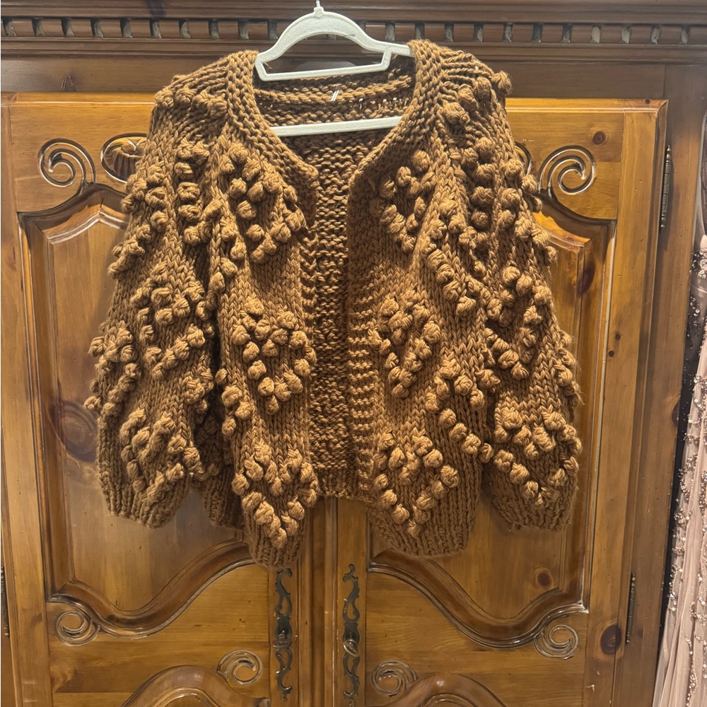 Chunky Knit Brown Cardigan